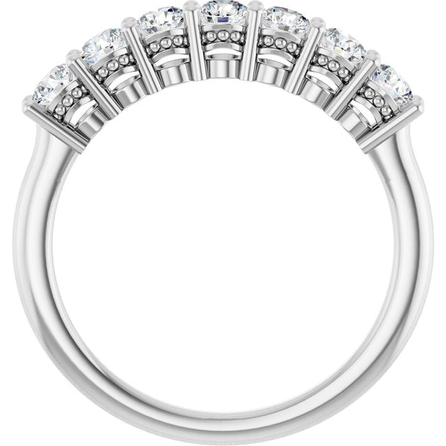 14K Yellow Or White Gold Round 3 Mm Polished 3/4 Ctw Lab-Grown Diamond Anniversary Band Size 7