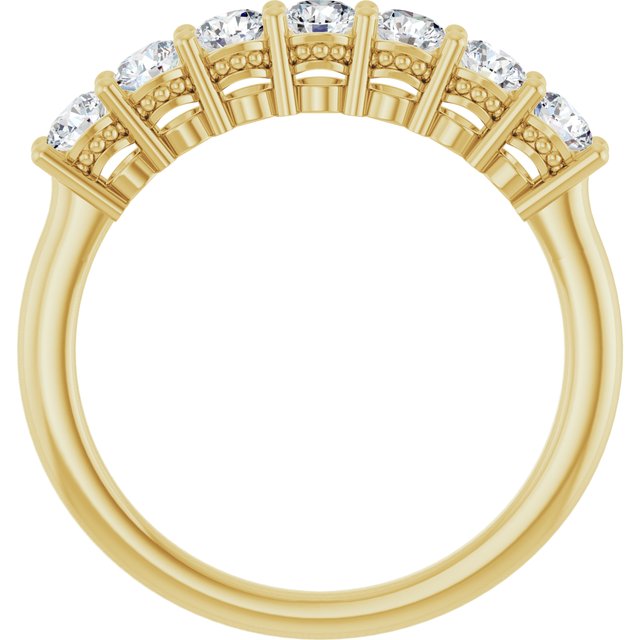 14K Yellow Or White Gold Round 3 Mm Polished 3/4 Ctw Lab-Grown Diamond Anniversary Band Size 7