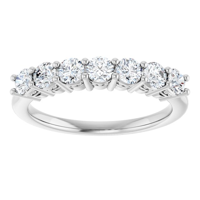 14K Yellow Or White Gold Round 3 Mm Polished 3/4 Ctw Lab-Grown Diamond Anniversary Band Size 7