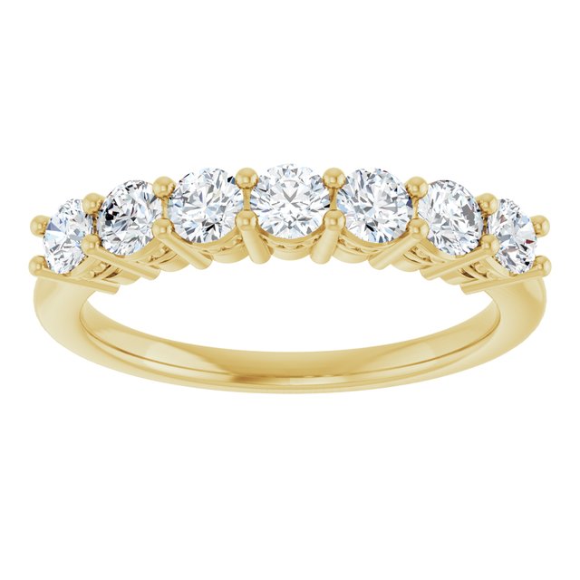 14K Yellow Or White Gold Round 3 Mm Polished 3/4 Ctw Lab-Grown Diamond Anniversary Band Size 7
