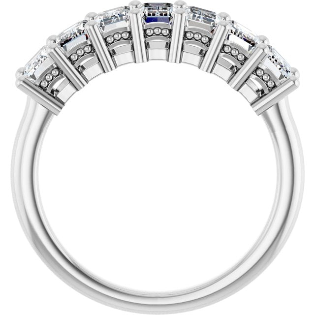 14K Yellow Or White Gold Emerald 5 X 3 Mm Polished 2 1/2 Ctw Natural Diamond Anniversary Band Size 7