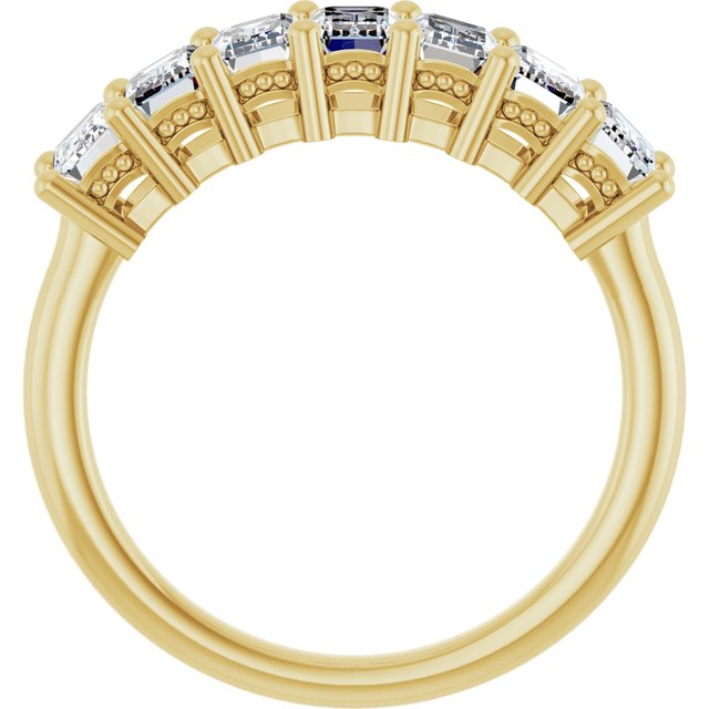 14K Yellow Or White Gold Emerald 5 X 3 Mm Polished 2 1/6 Ctw Lab-Grown Diamond Anniversary Band Size 7
