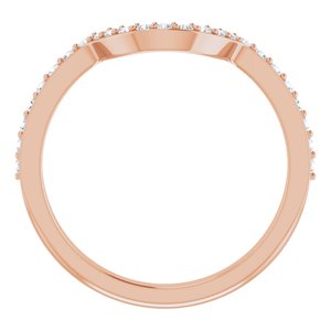 14K Rose Gold Round All Sizes Si2-Si3, G-H :: 1/4 Ctw Polished 1/4 Ctw Natural Diamond Matching Band