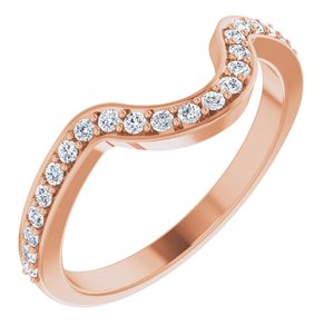 14K Rose Gold Round All Sizes Si2-Si3, G-H :: 1/4 Ctw Polished 1/4 Ctw Natural Diamond Matching Band