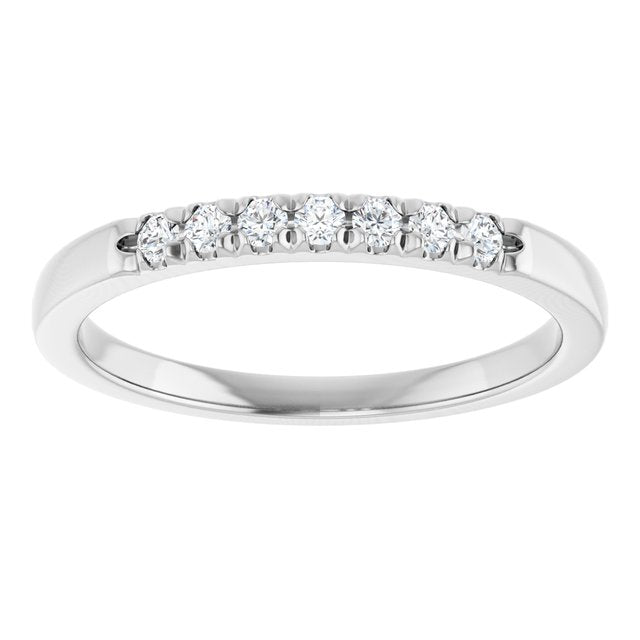 14K Yellow Or White Gold Round 1.7 Mm Polished 1/8 Ctw Lab-Grown Diamond French-Set Anniversary Band Size 7