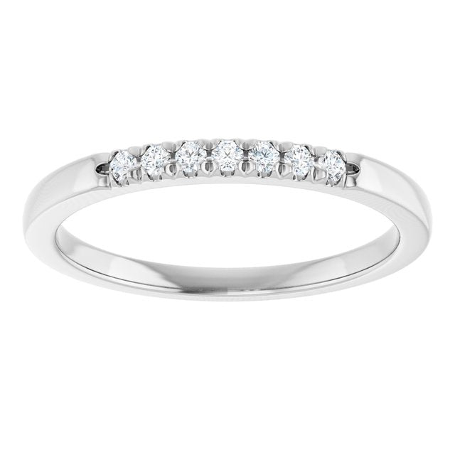 14K Yellow Or White Gold Round 1.5 Mm Polished 1/10 Ctw Lab-Grown Diamond French-Set Anniversary Band Size 7