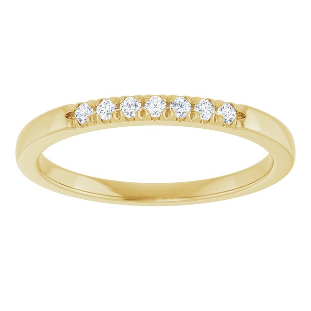14K Yellow Or White Gold Round 1.5 Mm Polished 1/10 Ctw Lab-Grown Diamond French-Set Anniversary Band Size 7