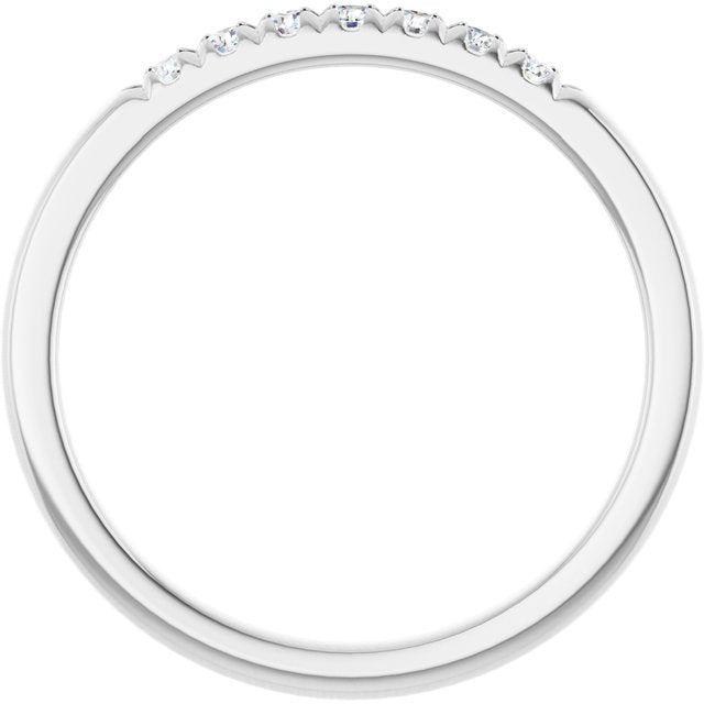 14K Yellow Or White Gold Round 1.7 Mm Polished 1/8 Ctw Lab-Grown Diamond French-Set Anniversary Band Size 7