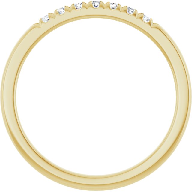 14K Yellow Or White Gold Round 1.7 Mm Polished 1/8 Ctw Lab-Grown Diamond French-Set Anniversary Band Size 7