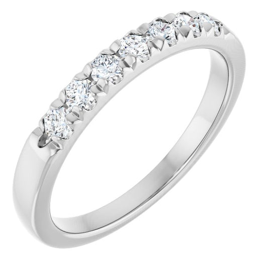 14K Yellow Or White Gold Round 2.25 Mm Polished 1/4 Ctw Lab-Grown Diamond French-Set Anniversary Band Size 7