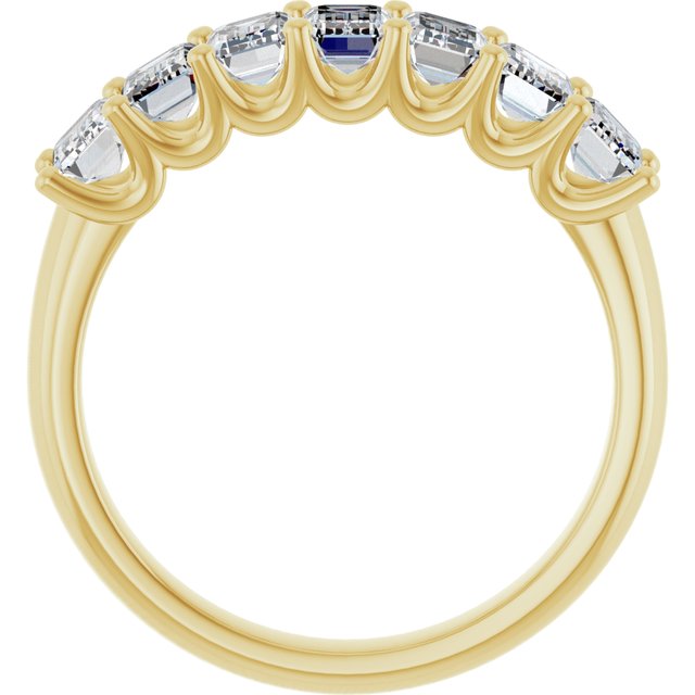 14K Yellow Or White Gold Emerald 5 X 3 Mm Polished 2 1/6 Ctw Lab-Grown Diamond Anniversary Band Size 7