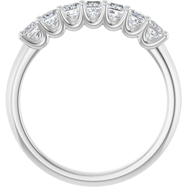 14K White Gold Square 2.5 X 2.5 Mm Polished 5/8 Ctw Lab-Grown Diamond Anniversary Band Size 7