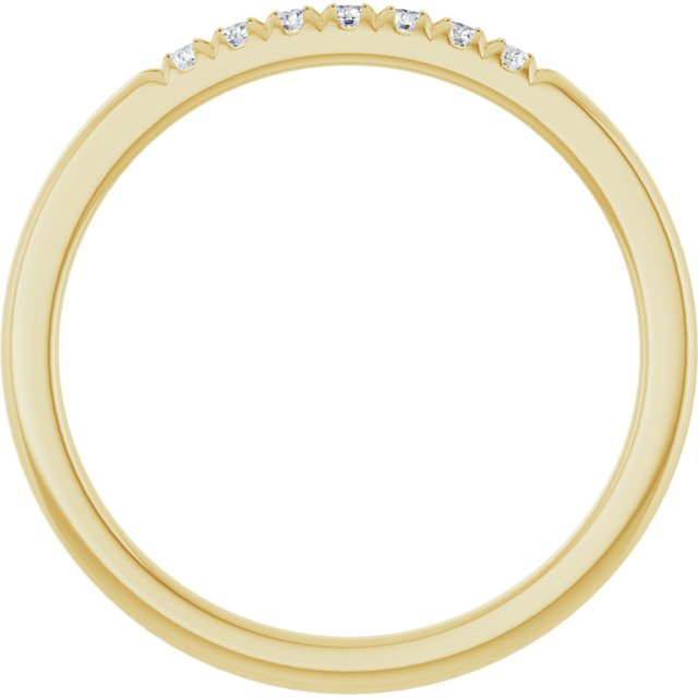 14K Yellow Or White Gold Round 1.5 Mm Polished 1/10 Ctw Lab-Grown Diamond French-Set Anniversary Band Size 7