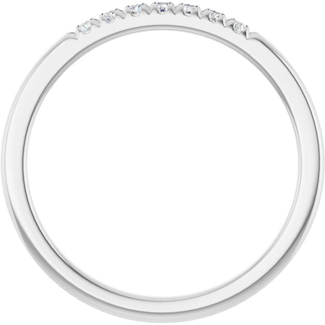 14K Yellow Or White Gold Round 1.5 Mm Polished 1/10 Ctw Lab-Grown Diamond French-Set Anniversary Band Size 7