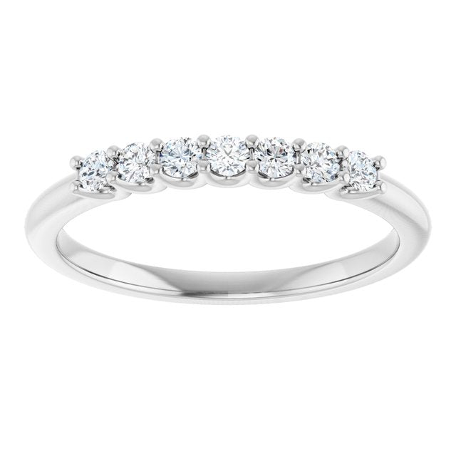 14K Yellow Or White Gold Round 2 Mm Polished 1/5 Ctw Lab-Grown Diamond Anniversary Band Size 7