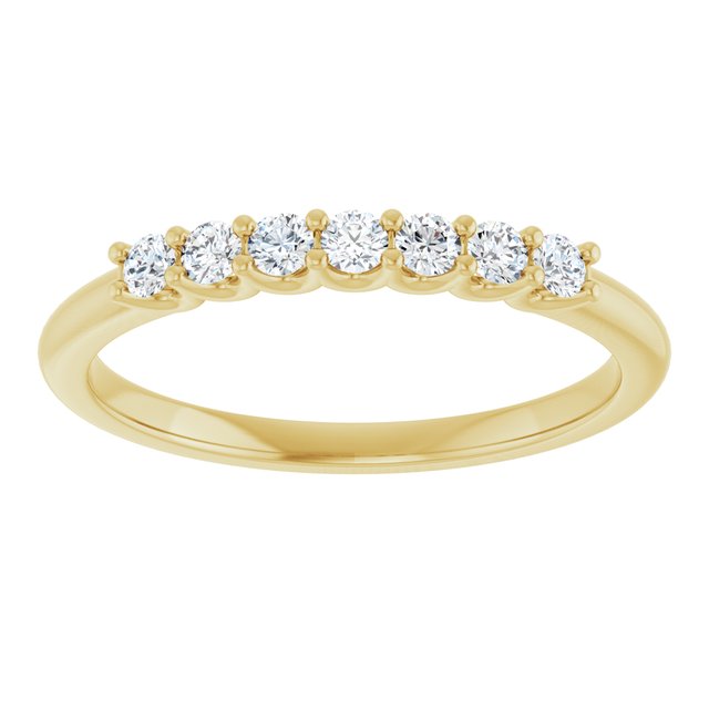 14K Yellow Or White Gold Round 2 Mm Polished 1/5 Ctw Lab-Grown Diamond Anniversary Band Size 7