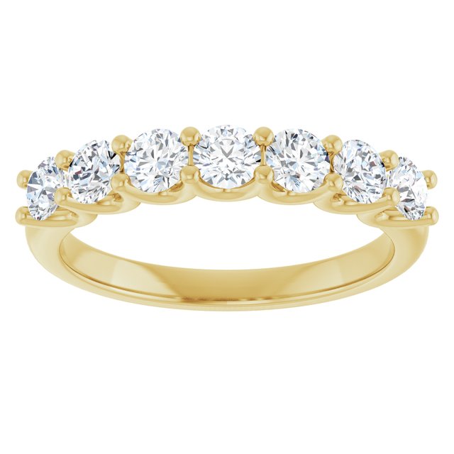 14K Yellow Gold Round 2.75 Mm Polished 1/2 Ctw Natural Diamond Anniversary Band Size 7