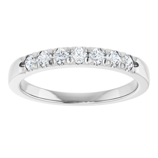 14K Yellow Or White Gold Round 2.25 Mm Polished 1/4 Ctw Lab-Grown Diamond French-Set Anniversary Band Size 7