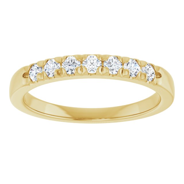 14K Yellow Or White Gold Round 2.25 Mm Polished 1/4 Ctw Lab-Grown Diamond French-Set Anniversary Band Size 7