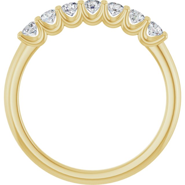 14K Yellow Gold Round 2.5 Mm Polished 3/8 Ctw Lab-Grown Diamond Anniversary Band Size 7
