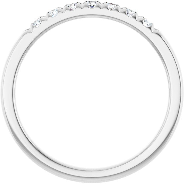 14K Yellow Or White Gold Round 2 Mm Polished 1/5 Ctw Lab-Grown Diamond French-Set Anniversary Band, Size 7