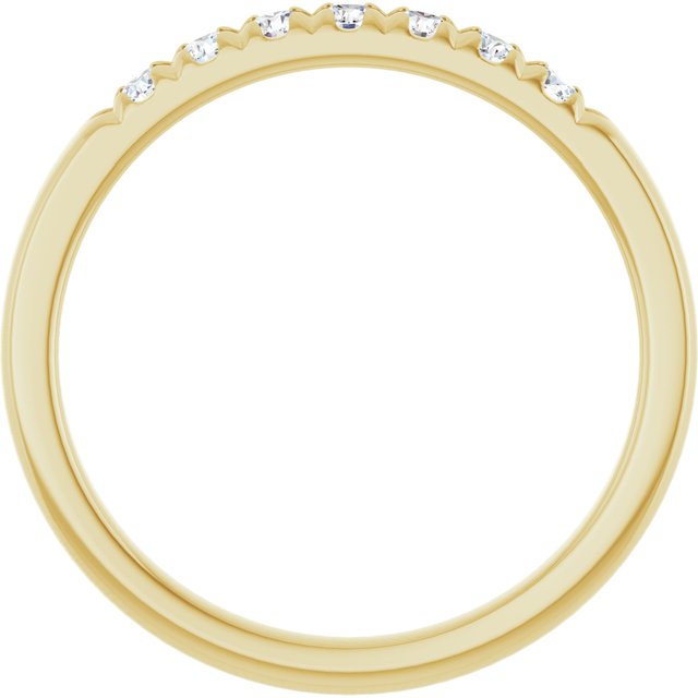 14K Yellow Or White Gold Round 2 Mm Polished 1/5 Ctw Lab-Grown Diamond French-Set Anniversary Band, Size 7
