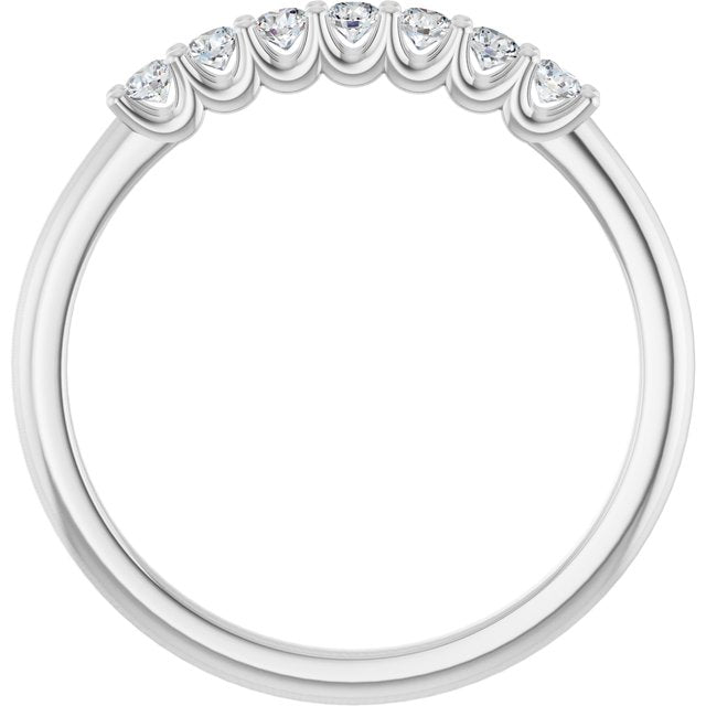 14K Yellow Or White Gold Round 2 Mm Polished 1/5 Ctw Lab-Grown Diamond Anniversary Band Size 7