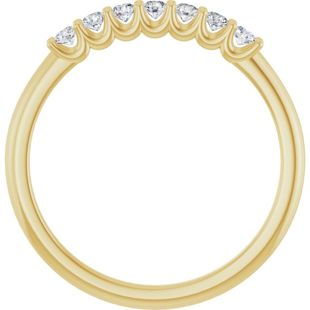 14K Yellow Or White Gold Round 2 Mm Polished 1/5 Ctw Lab-Grown Diamond Anniversary Band Size 7