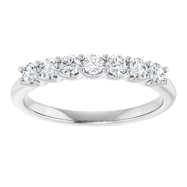 14K Yellow Or White Gold Round Polished Natural Diamond Anniversary Band