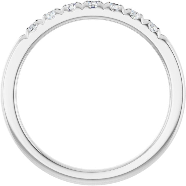 14K Yellow Or White Gold Round 2.25 Mm Polished 1/4 Ctw Lab-Grown Diamond French-Set Anniversary Band Size 7