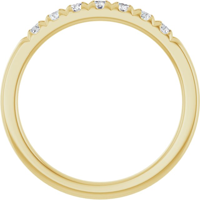 14K Yellow Or White Gold Round 2.25 Mm Polished 1/4 Ctw Lab-Grown Diamond French-Set Anniversary Band Size 7