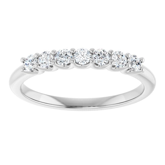 14K Yellow Or White Gold Round 2.25 Mm Polished 1/3 Ctw Lab-Grown Diamond Anniversary Band Size 7