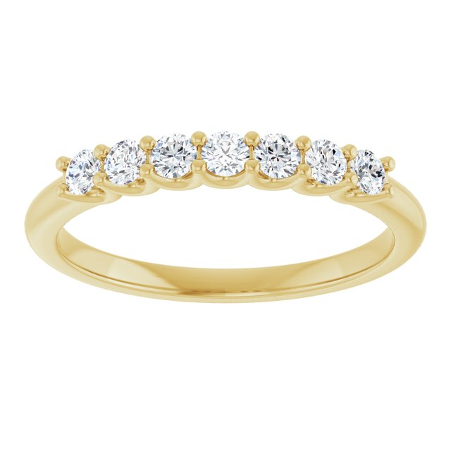 14K Yellow Or White Gold Round 2.25 Mm Polished 1/3 Ctw Lab-Grown Diamond Anniversary Band Size 7