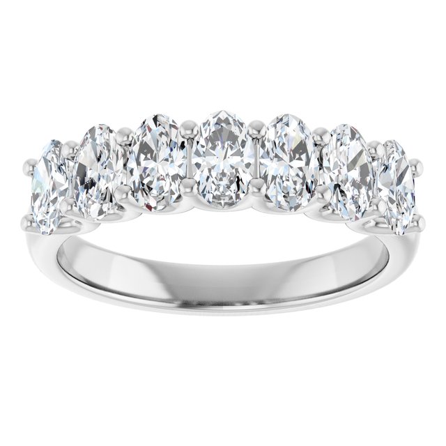 14K Yellow Or White Gold Oval 5 X 3 Mm Polished 1 1/3 Ctw Lab-Grown Diamond Anniversary Band