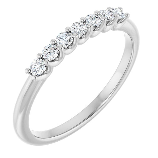 14K Yellow Or White Gold Round 2 Mm Polished 1/5 Ctw Lab-Grown Diamond Anniversary Band Size 7