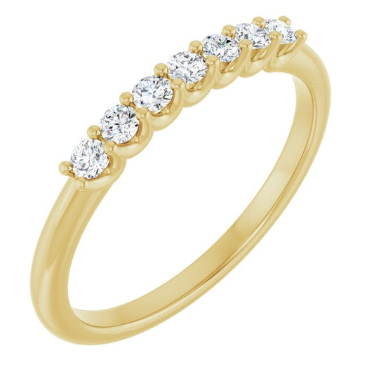 14K Yellow Or White Gold Round Polished Natural Diamond Anniversary Band
