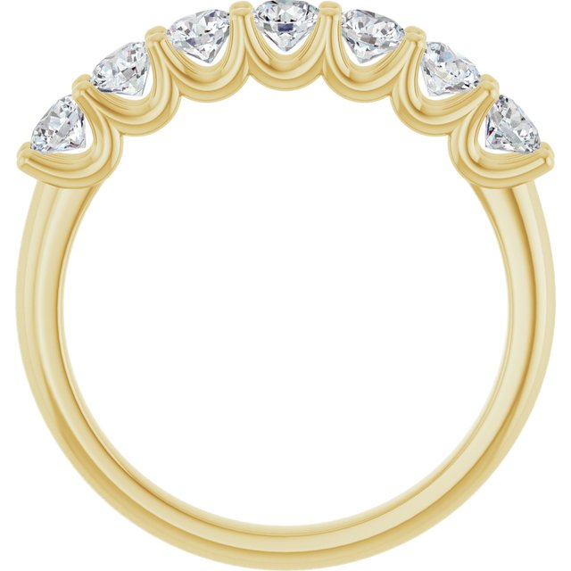 14K Yellow Gold Round 2.75 Mm Polished 1/2 Ctw Natural Diamond Anniversary Band Size 7