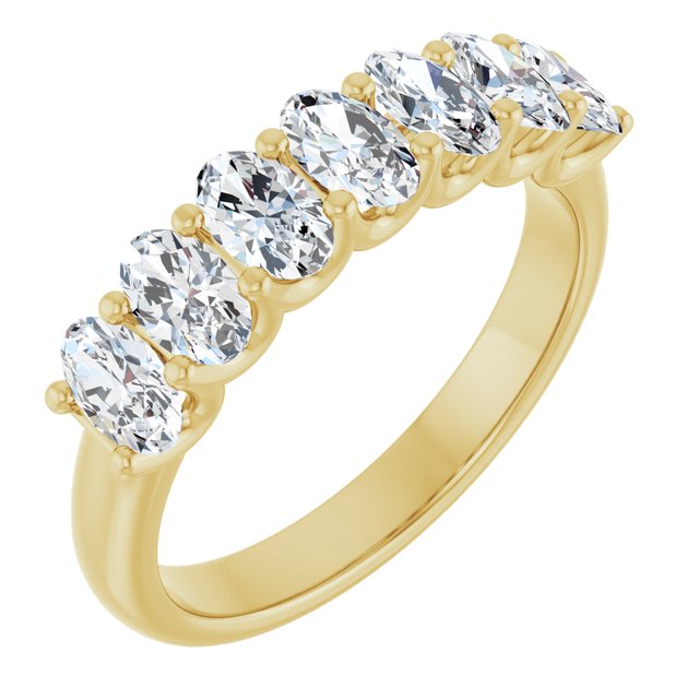 14K Yellow Or White Gold Oval 5 X 3 Mm Polished 1 1/3 Ctw Lab-Grown Diamond Anniversary Band