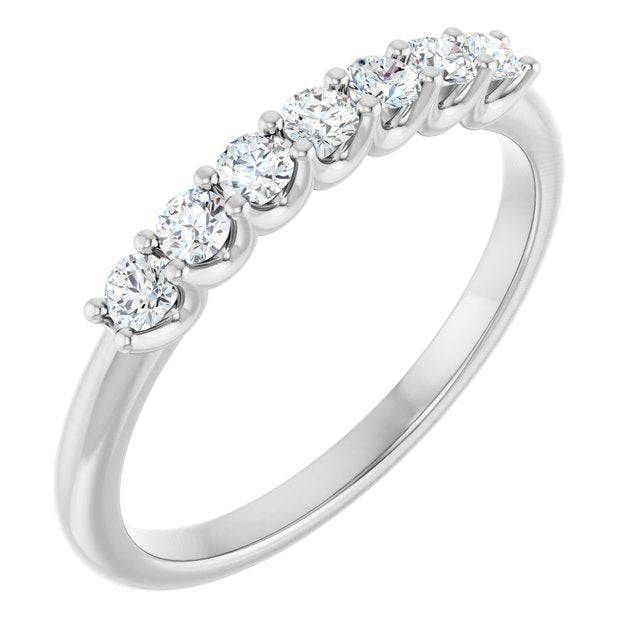 14K Yellow Or White Gold Round 2.25 Mm Polished 1/3 Ctw Lab-Grown Diamond Anniversary Band Size 7