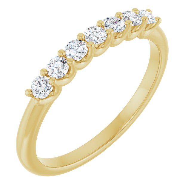 14K Yellow Or White Gold Round 2.25 Mm Polished 1/3 Ctw Lab-Grown Diamond Anniversary Band Size 7