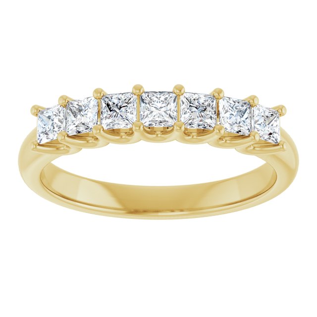 14K Yellow Gold Square 2.5 X 2.5 Mm Polished 5/8 Ctw Natural Diamond Anniversary Band
