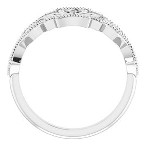 14K White Gold Polished Vintage-Inspired Ring Size 7