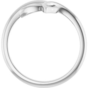 14K White Gold Polished Freeform Ring Size 7
