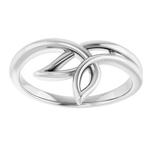 14K White Gold Polished Freeform Ring Size 7