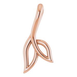 14K Rose Gold 18.2 X 8 Mm Polished Freeform Leaf Pendant