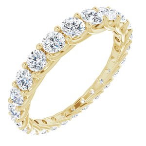 14K Yellow Gold Round Gh Si2-Si3 1 1/5 Ctw Natural Diamond Graduated Eternity Band Size 5.5