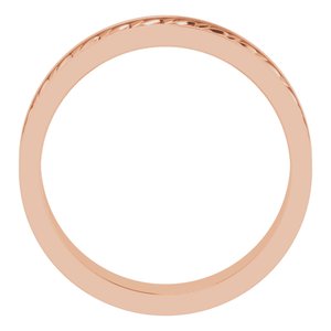 14K Yellow Or White Or Rose Gold Or Sterling Silver Or Platinum 6 mm Scale Patterned Band