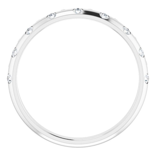 Platinum Round 1.5 Mm Si2-Si3, G-H Polished 1/6 Ctw Natural Diamond Anniversary Band, Size 6