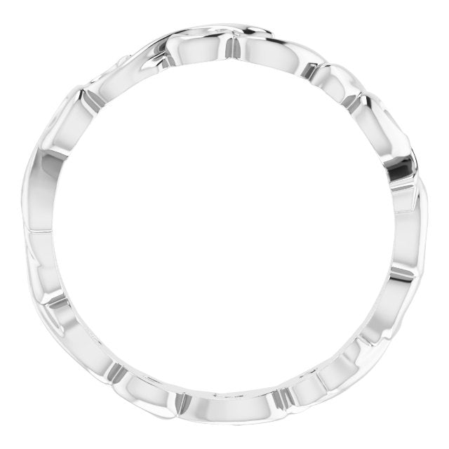 Sterling Silver 3 Mm Polished Sculptural Standard-Fit Band, Size 7
