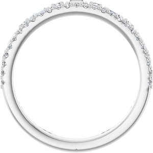 14K White Gold Straight Baguette 2.2 X 1.5 Mm Polished 1/2 Ctw Lab-Grown Diamond Double Row Anniversary Band Size 7